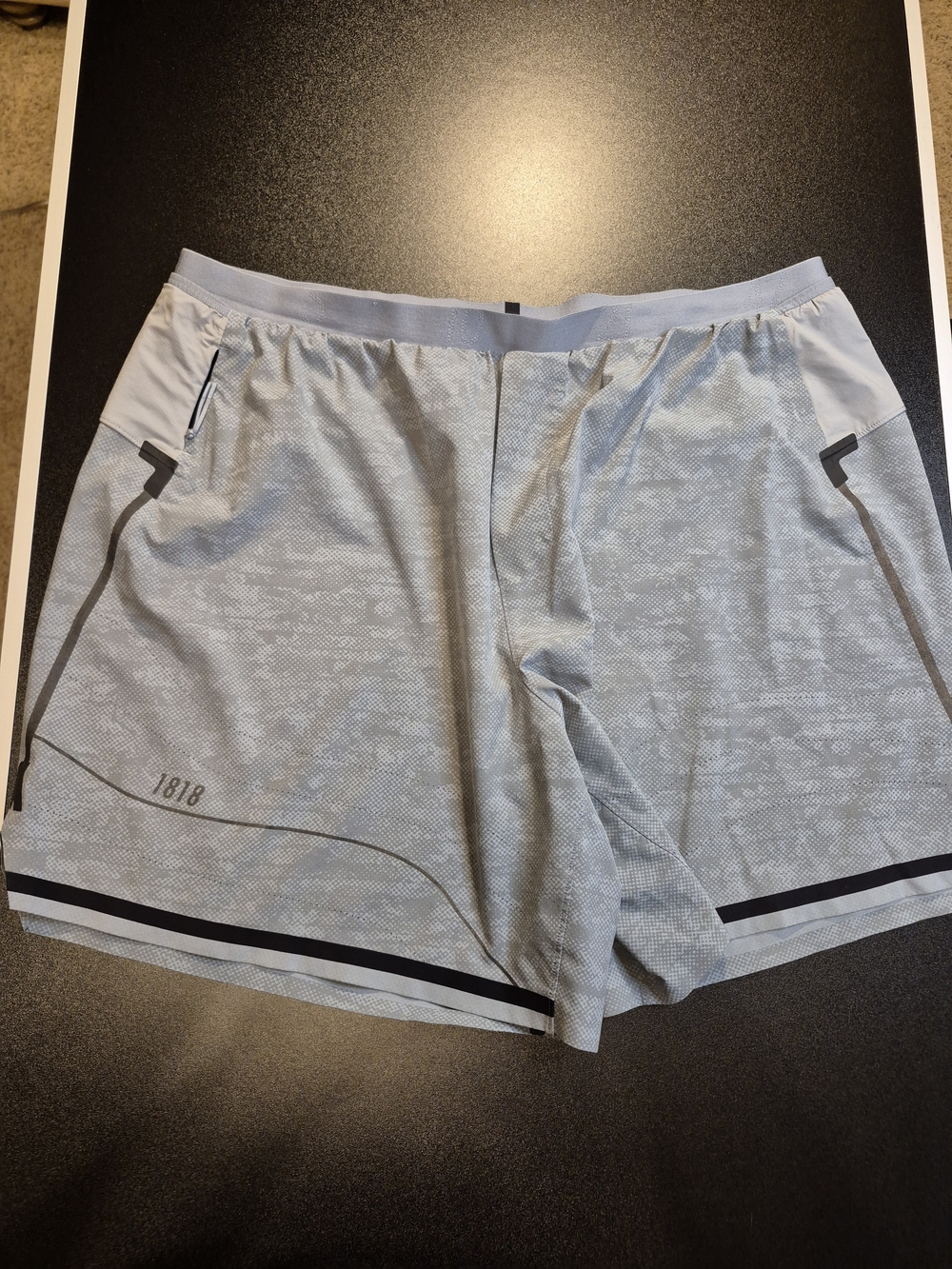 lululemon athletica Light Gray Men's Athletic Shorts with Dark Trim